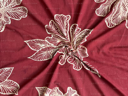 Aura Red (Floral all over Cotton)