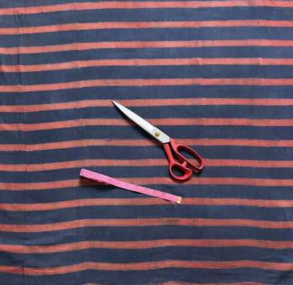 Aaroo Stripes (Indigo with Red Cotton)