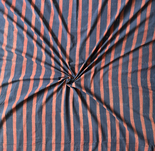 Aaroo Stripes (Indigo with Red Cotton)
