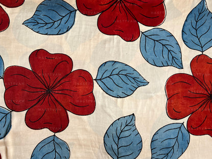 Fleur (Beige with Red and Indigo Floral Modal)