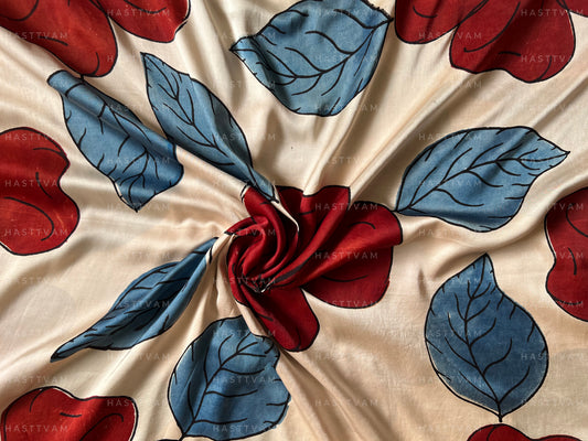 Fleur (Beige with Red and Indigo Floral Modal)