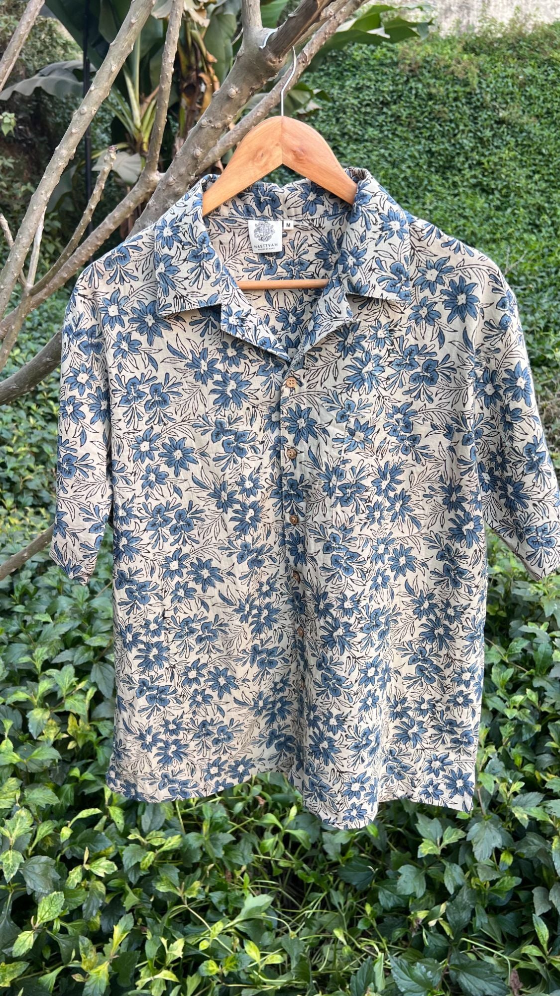 Summer Garden White ajrakh unisex Shirt