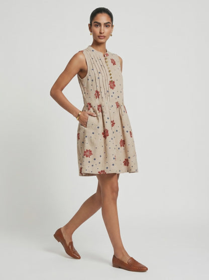 Ivy Beige Cotton Dress