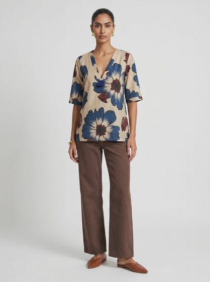 Lin White Chanderi Top