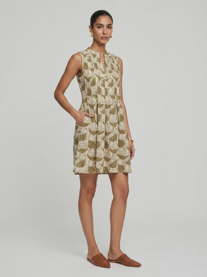 Ivy Beige Poppy Cotton Dress
